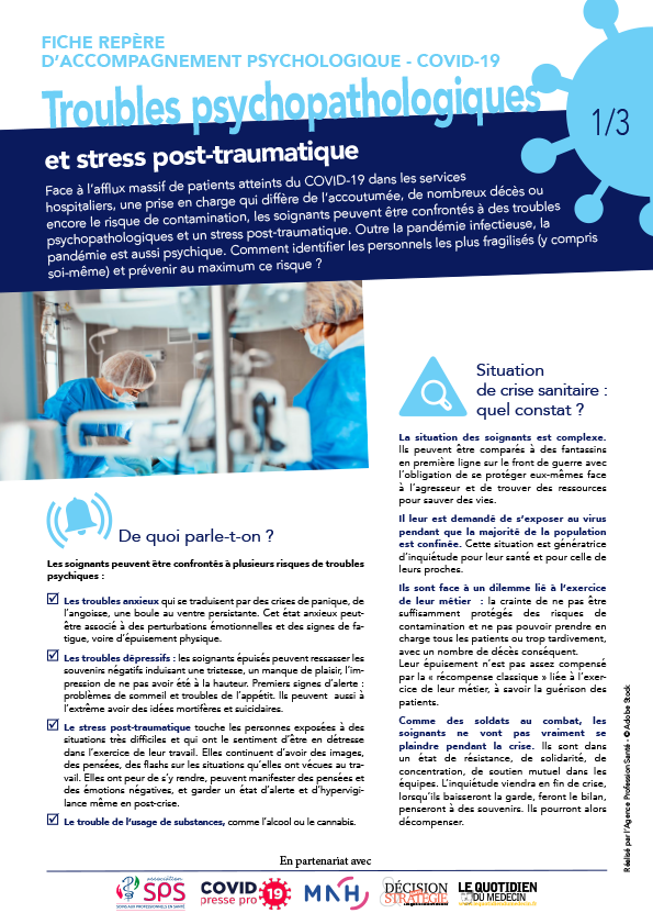 Troubles psychopathologiques et stress post-traumatique